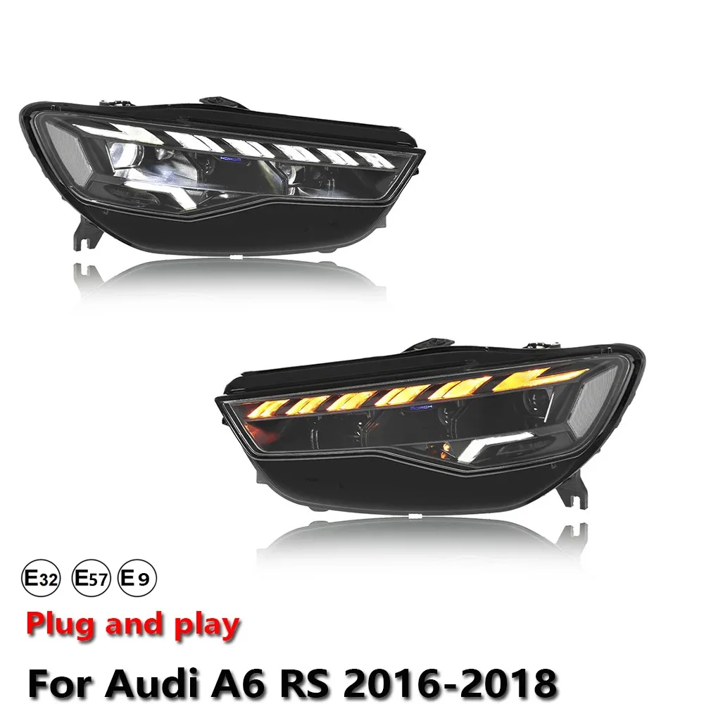 Car Accessories Lamp Headlight Light For Audi A6 RS 2016-2018 Projector Front Headlamp DRL Brake Turn Signal Lamp Plug And Play