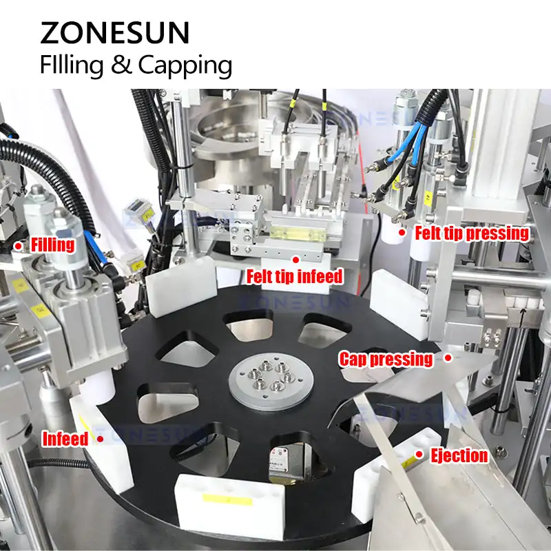 ZONESUN ZS-AFCU1M Macchina riempitrice e sigillatrice con penna magica per imballaggio monoblocco