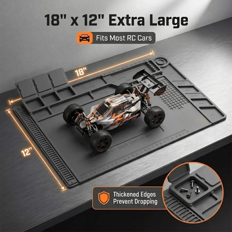 Magnetic RC Repair Work Mat 45x30cm Modular Parts Tray Desk Pad for FPV Drone Electronics Soldering DIY Hobby Bench