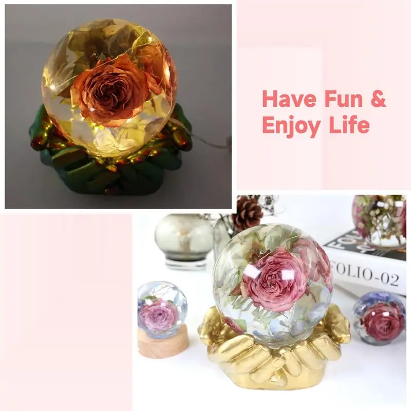 8Pcs/Set Sphere Resin Molds Ball Shape Silicone Molds One-Piece 3D Seamless Globe Epoxy Resin Molds Sphere Resin Casting Mould