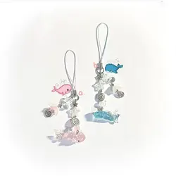 Pink and Blue Shark Beaded Phone Charm Cutey's
