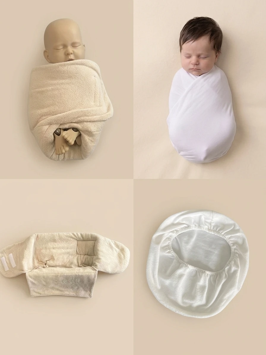 Baby Photography Props Soft Newborn Posing Bean Bags Wrap Bag Assistant Posture Quick Wrap for Baby Boy Girl Stuffer Poser Wrap