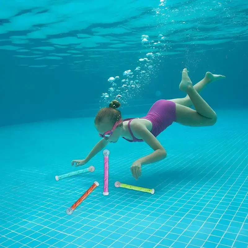 Tauchstöcke, Tauchstöcke für den Pool, 4-teiliges Schwimmspielzeug, sinkendes Schwimmbadspielzeug, Unterwasser-Schwimmspielzeug für Kinder, Wasserspiele