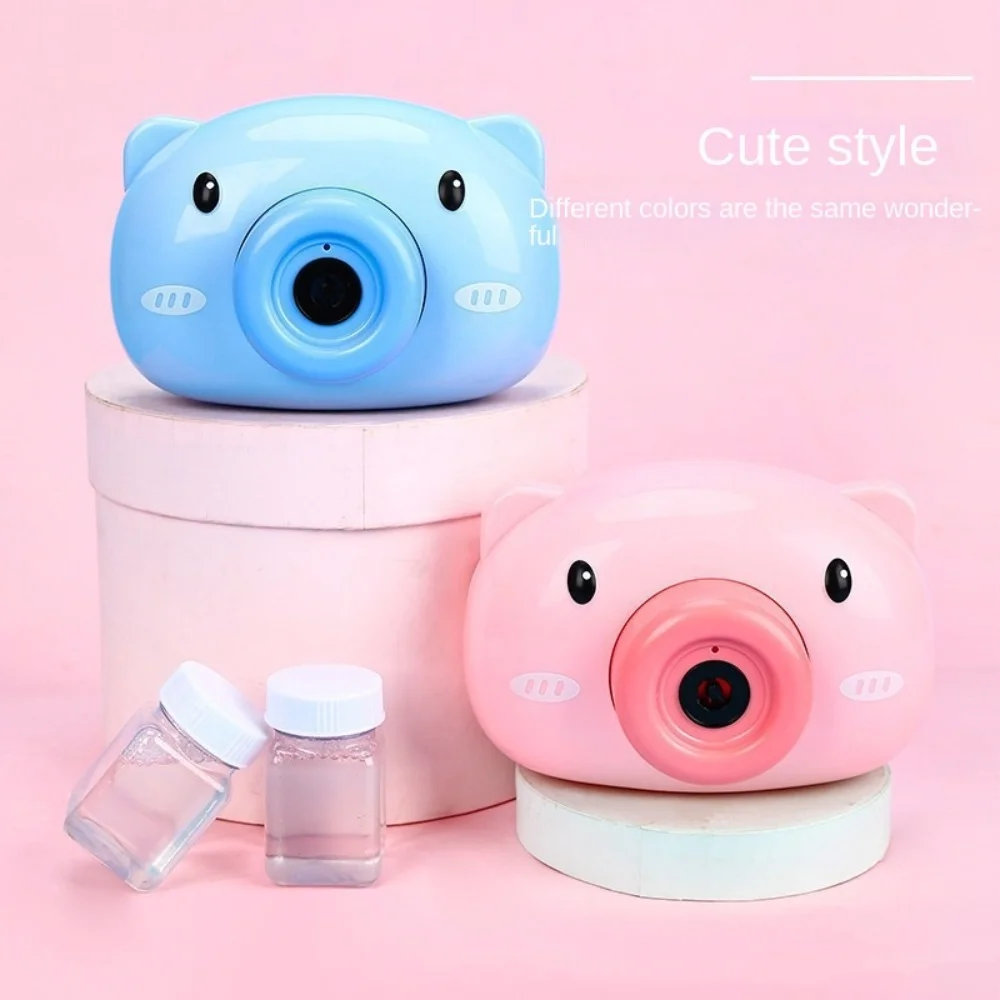 Durable Chilren Bubble Machine Automatic Camera Shape Soap Bubble Maker Toy Cartoon Pig Cartoon Bubble Blower Party Games