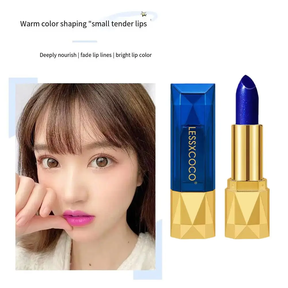 Blue Rose Color-changing Lip Magic Temperature Changing And Into Pink Lip Long Gloss Moisturizing Blue Colors Changed Stain U0x6