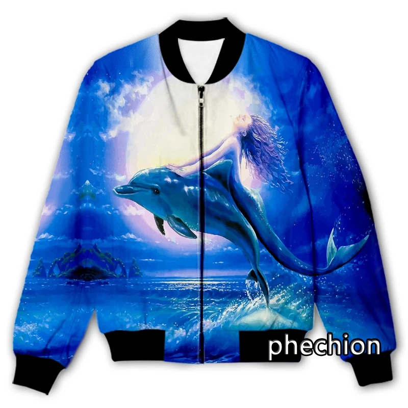 

phechion New Men/Women Animal Dolphin 3D Printed Casual Jacket Fashion Streetwear Men Loose Sporting Jacket & Coat Q139