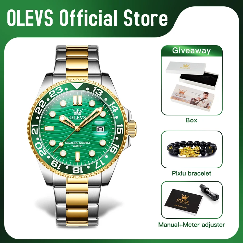 OLEVS 3610 Mens Watch Original Fashion Brand Waterproof Quartz Watch Sport Watches Luxury Men Automatic Date Watch For Men Reloj