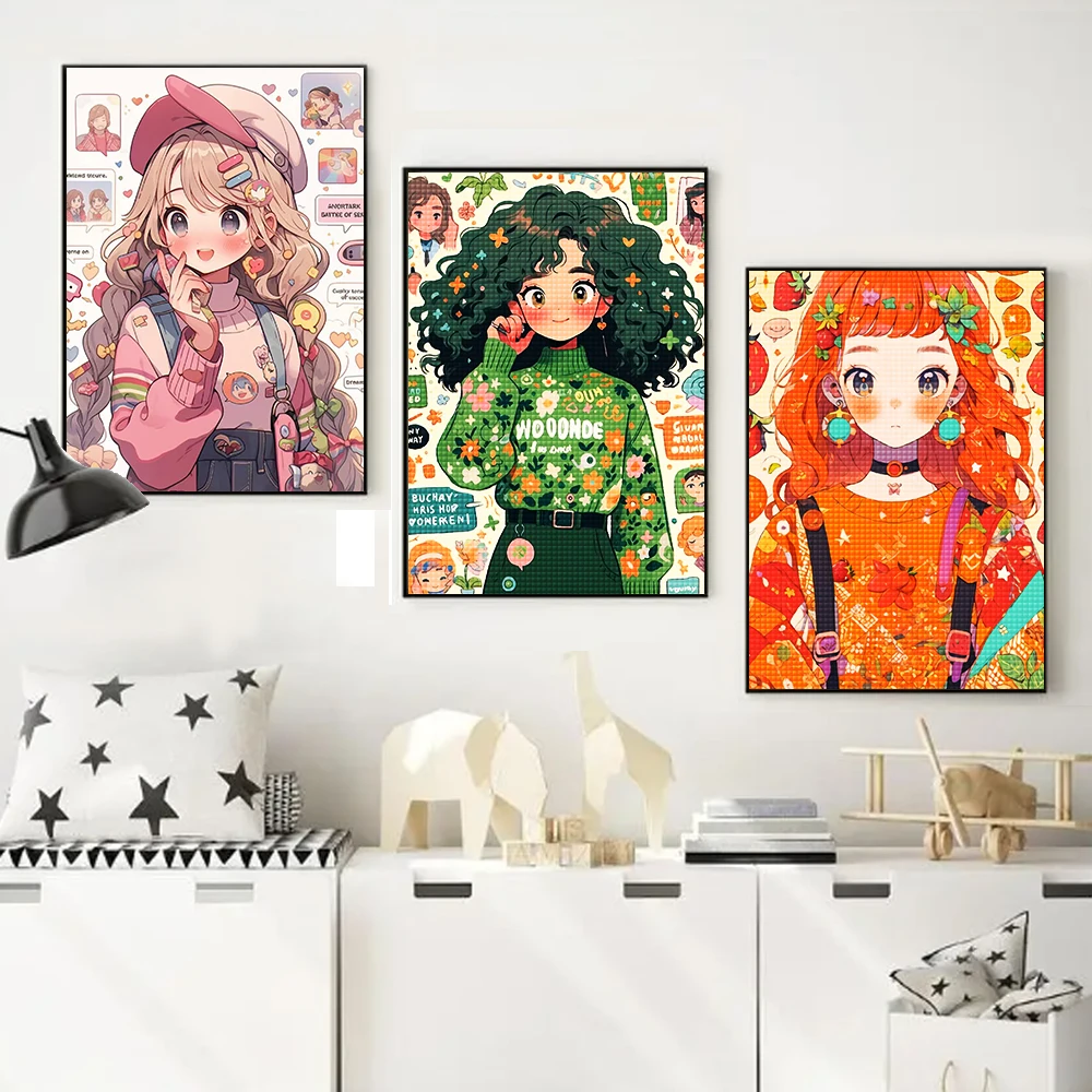 5D DIY Diamond Painting Cartoon Cute Fruit Girl Diamond Embroidery Full Round/Square Mosaic Set Art Home Decor Handmade Gift New