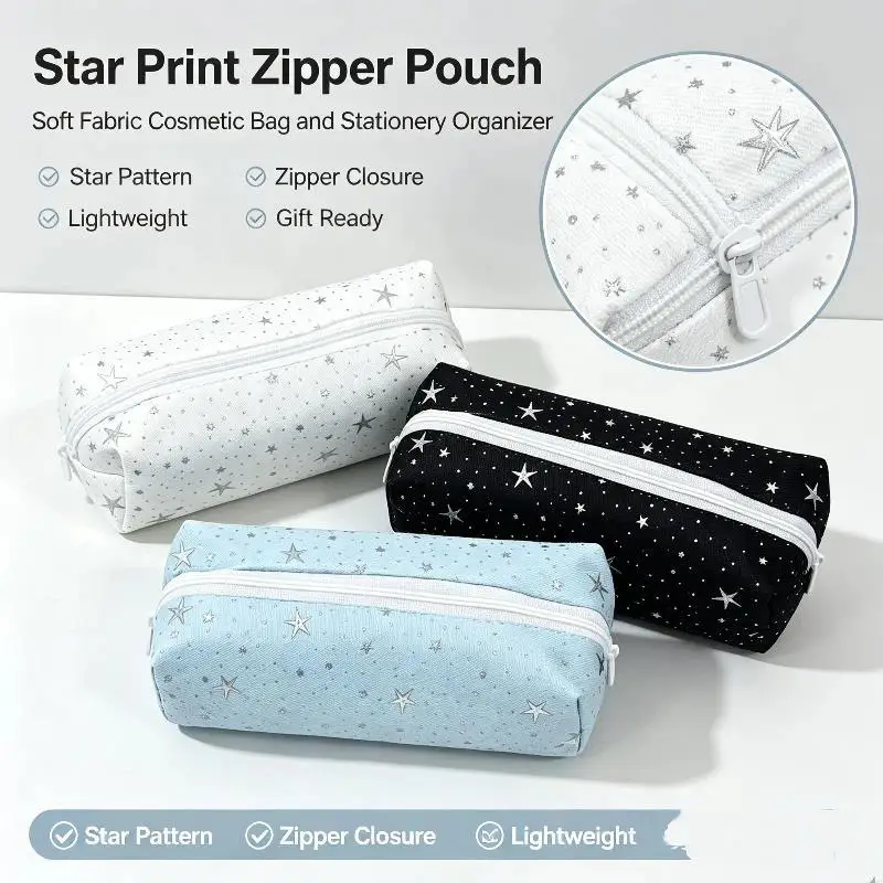 Stars Wave Point Leichtes Federmäppchen mit großer Kapazität, Cartoon-Motiv, für Schüler, Schulbedarf – Detail 1