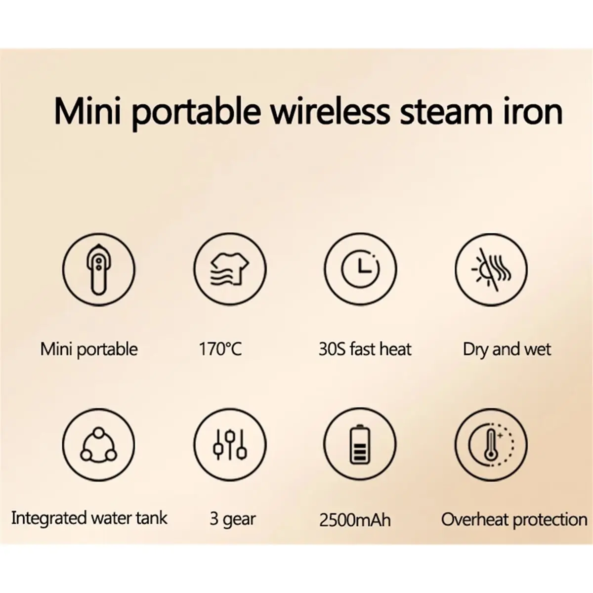 【a43i】-2500mah-ワイヤレスハンドヘルドスチームアイロンマシン-ポータブルusb充電式衣類スチーマー-旅行や家庭用ハンギングアイロン