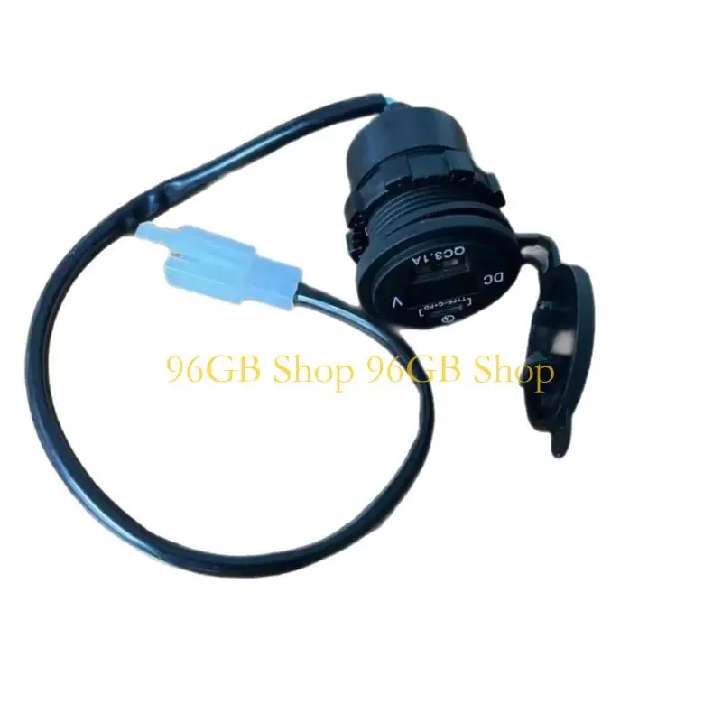 96GB Shockproof Motorcycle USB Chargers 2 Port Fast Charging Outlet with Voltmeter