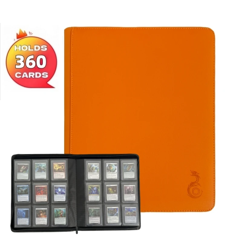 Toploader-binder met 9 zakken, bovenladerbinder voor kaarten, geschikt voor 360, kaartmappen voor ruilkaarten of sportkaarten in 3 x 4''