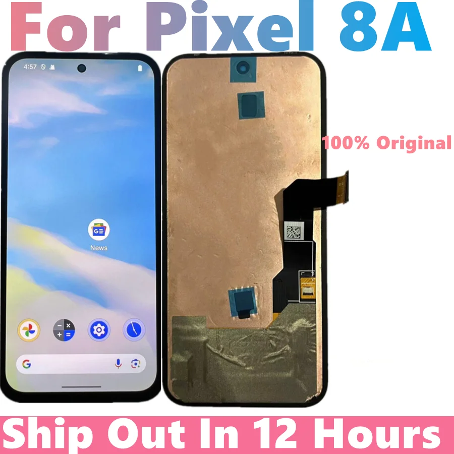 Original AMOLED For Google Pixel 8A LCD Display Touch Digitizer Screen For  Pixel 8A Replacement+adhesive