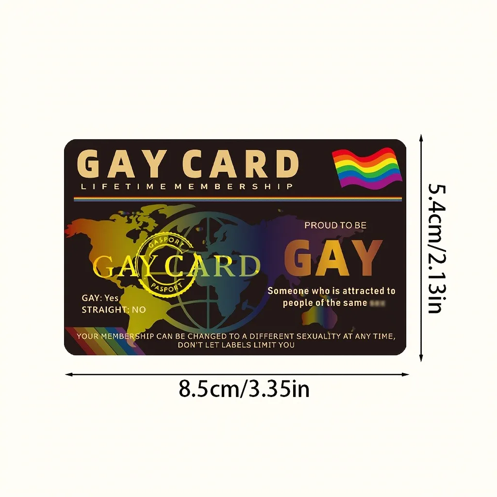 قطعة واحدة من بطاقة عضوية LGBTQ + Pride مدى الحياة - بطاقة عضوية على طراز بطاقة هوية المثليين PVC غير لاصقة، LGBTQ + فردية وحليف
