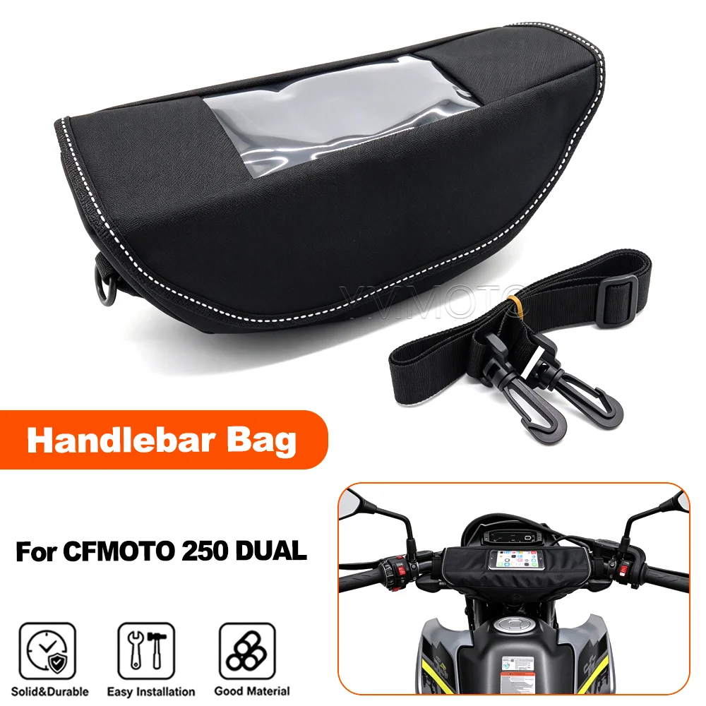 For CFMOTO CF 250 DUAL 250 Motorcycle Waterproof Handlebar Bag Travel Storage Tool Navigation Phone Bag
