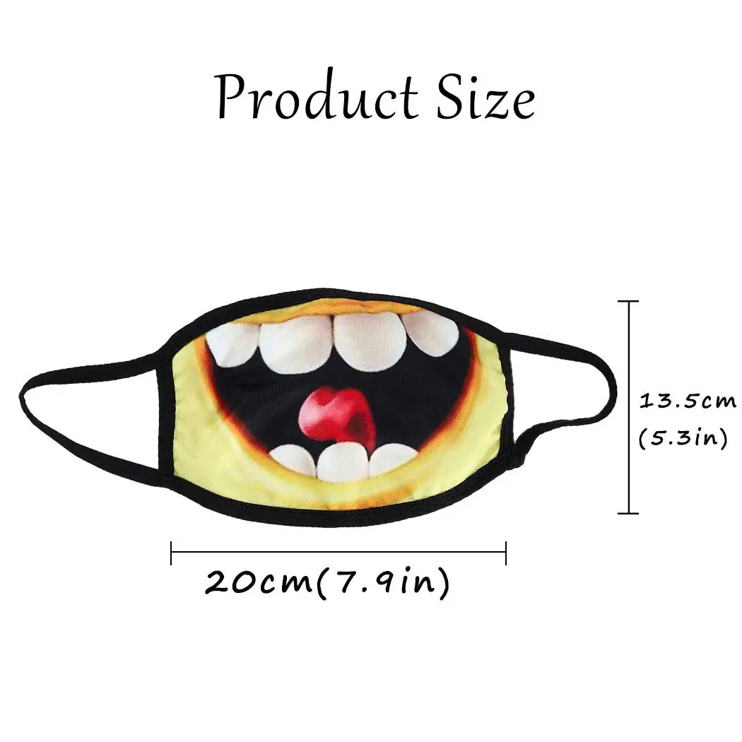 Cotton Face Mask Washable Grimace Facial Cover Reusable Face Protection Ball Party Masquerade Genie Costume Accessory