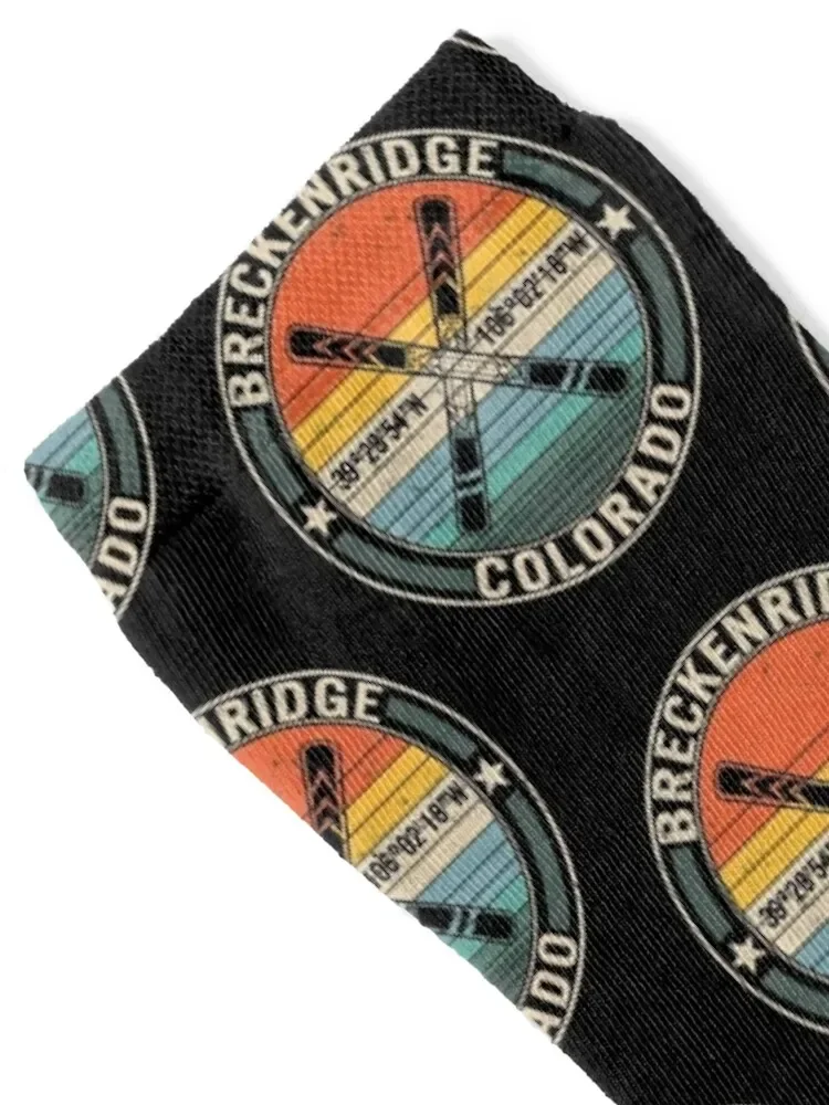 Breckenridge Colorado, Vintage Retro Graphic Ski T-Shirt, Ski Lover Gift, Breckenridge Colorado Coordinates Tee Gift Socks