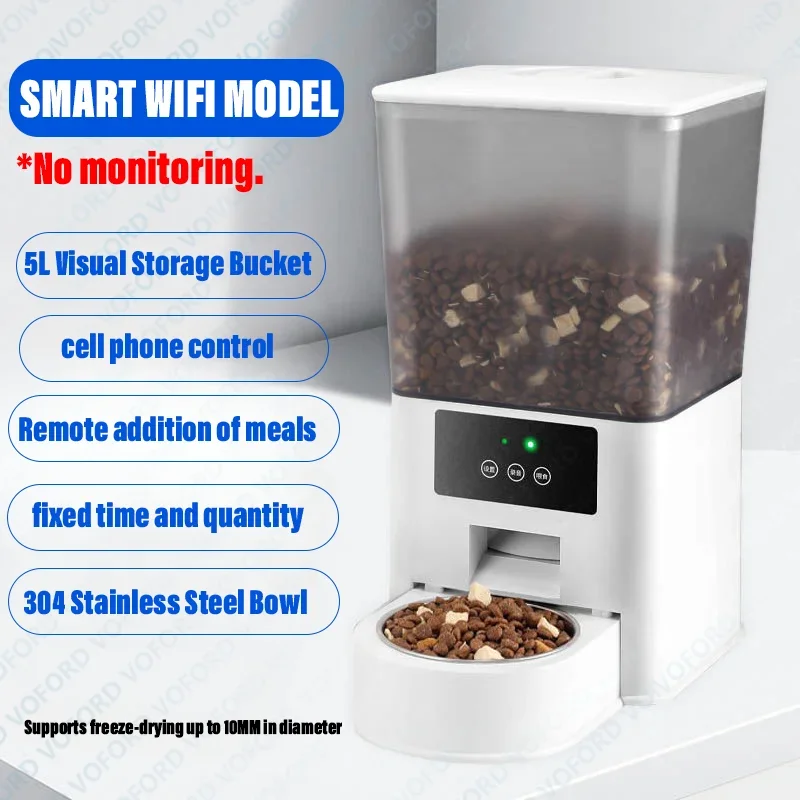 New TuYa Smart WiFi APP Camera Automatic Pet Feeder Cat Food Dispenser Video Smart Feeder Dry Food Bowl for Dogs and Cats