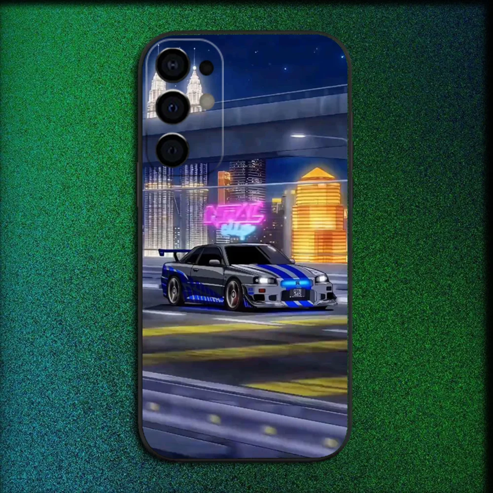 حافظة هاتف F-Fasts and F-Furious R34 لهاتف سامسونج S25,S24,S21,S22,S23,S30,Ultra,S20,Plus,Fe,Lite,Note,10,9,5G غطاء أسود