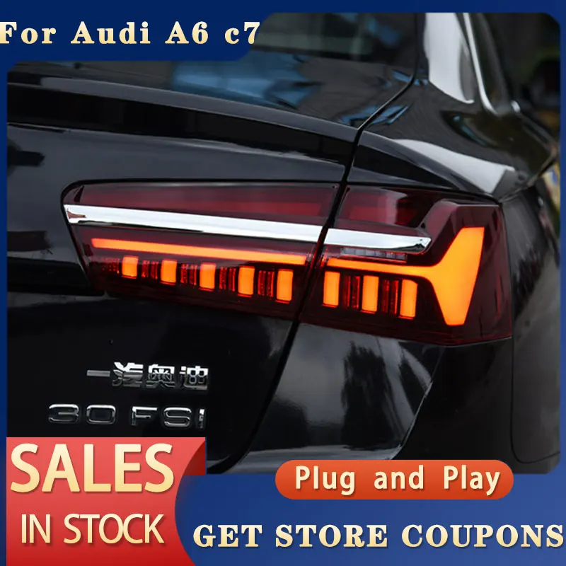 Taillights Styling For Audi A6 C7 A6L C8 2012-2015 Tail Light LED DRL Running Signal Brake Reversing Parking Lighthouse Facelift