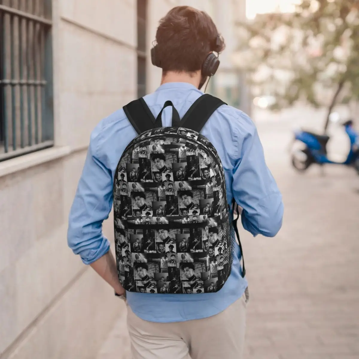 Youngboy B And W Never Broke Again Collage Student Backpack School Bag Hiking Travel Daypack for Boys Girls Bookbag Shoulder Bag