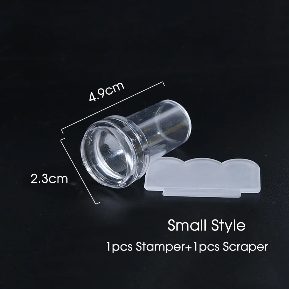 Nail Stamper Jelly Silicone Printing Nail Polish Stamping French Tip Nail Stamp Template with Scraper Manicure Stencil Tools