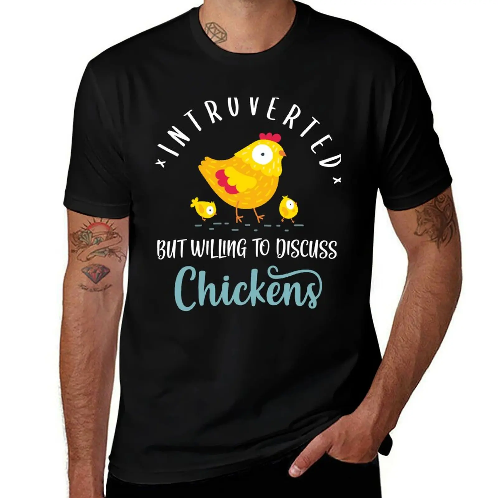 Introverted But Willing To Discuss Chickens T-Shirt Industrial Work Tee Shirt