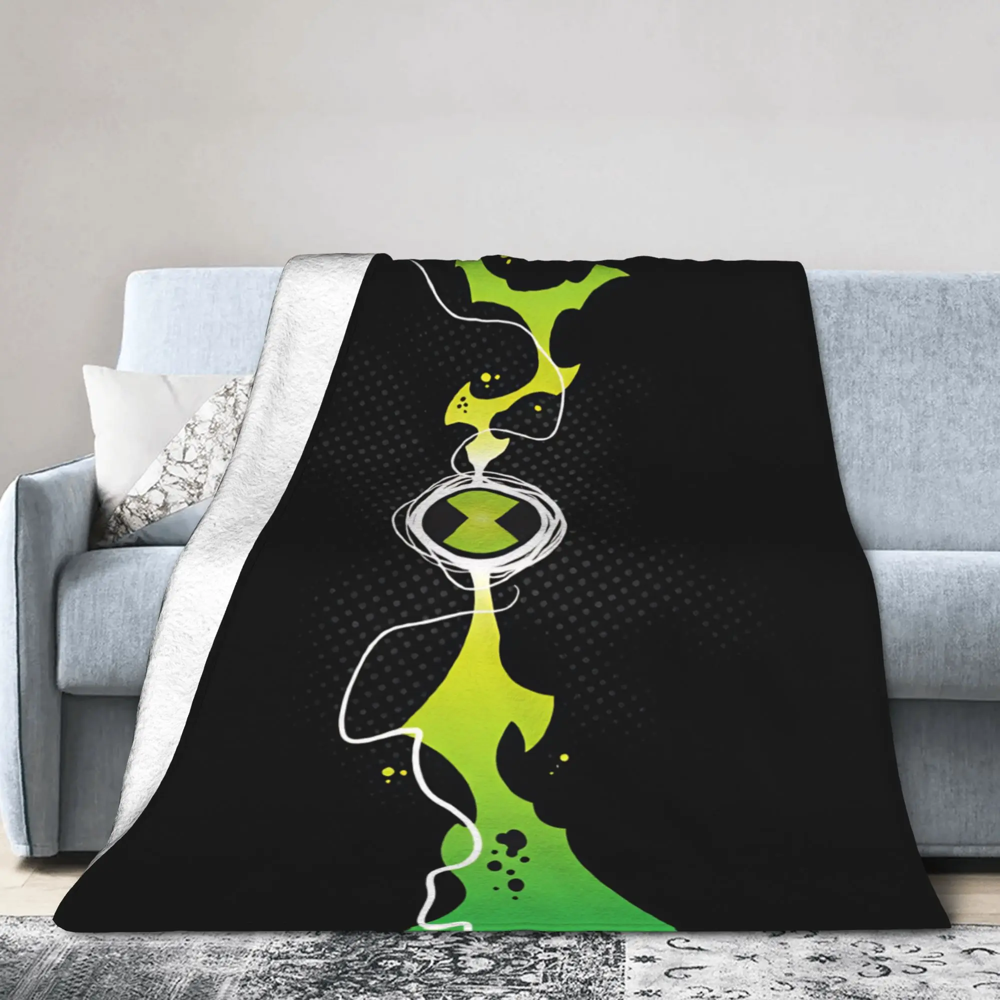 Ben 10 Cartoon Animation Blanket Quality Warm Cozy  Throw Blanket Winter Plane Travel Living Room Trend Bedspread
