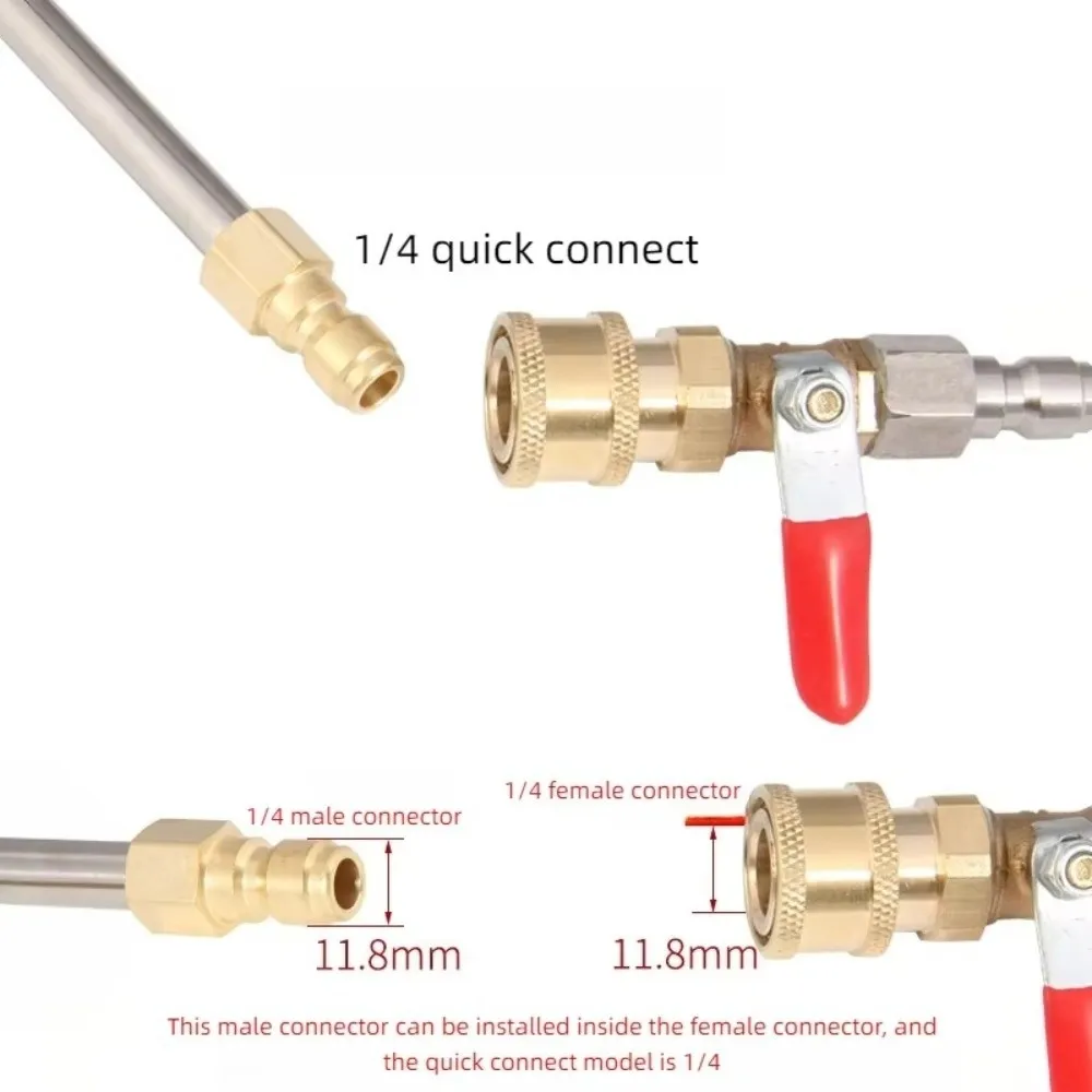 

Удлинительная палочка для автомойки высокого давления, металлическая струя, 1/4 дюйма, очиститель желобов для мойки, устойчивый к коррозии, садовый опрыскиватель, автомойка