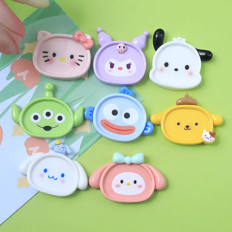 5pcs Cute Plate Sanrio Series Colorful Cartoon Resin Flatback Charms for Diy Resin Crafts Materials Scrapbooking Embellisdment