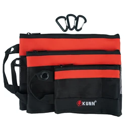 KUNN Small Tool Bag Canvas,3 Pcs Heavy Duty Zipper Tool Pouch Organizer multiuso per strumenti con moschettone, 3 dimensioni