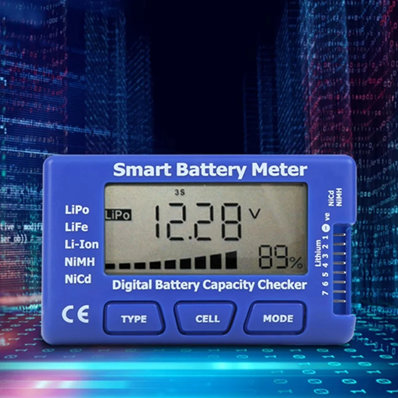 5‑in‑1 Intelligent Digital Battery Meter Battery Capacity Checker with LCD Display ESC / PPM Tester RC Battery Meter