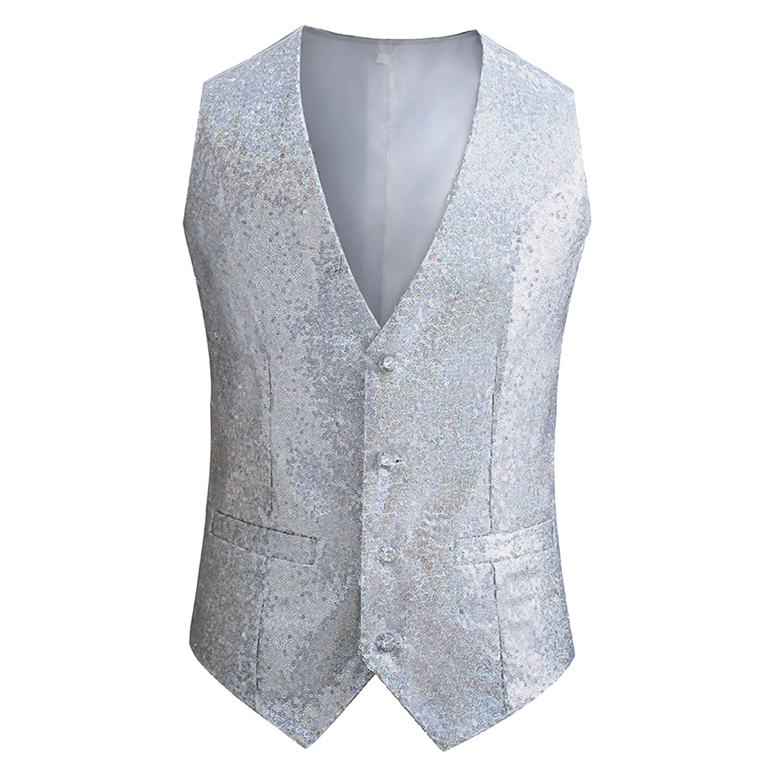 2024 Men\'s Singer Sequined Vest Stage Performance Host Casual Vest Tank Top Suit  DJ Performance Stage Wedding Host vest