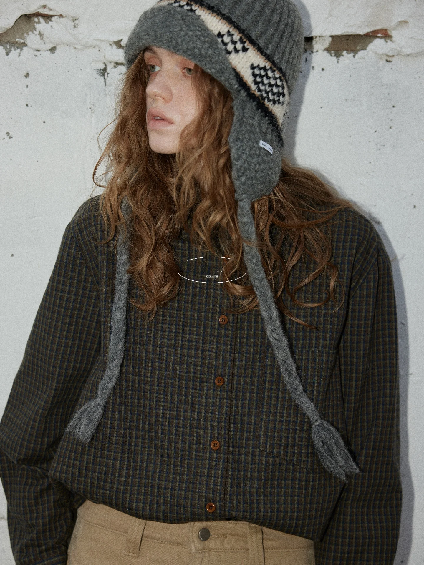 

BMLT Crow Perch Branch 00% Cotton Military een Plaid irt Korean Sle Autumn Winter Thiened Floing Loose Retro Long ...