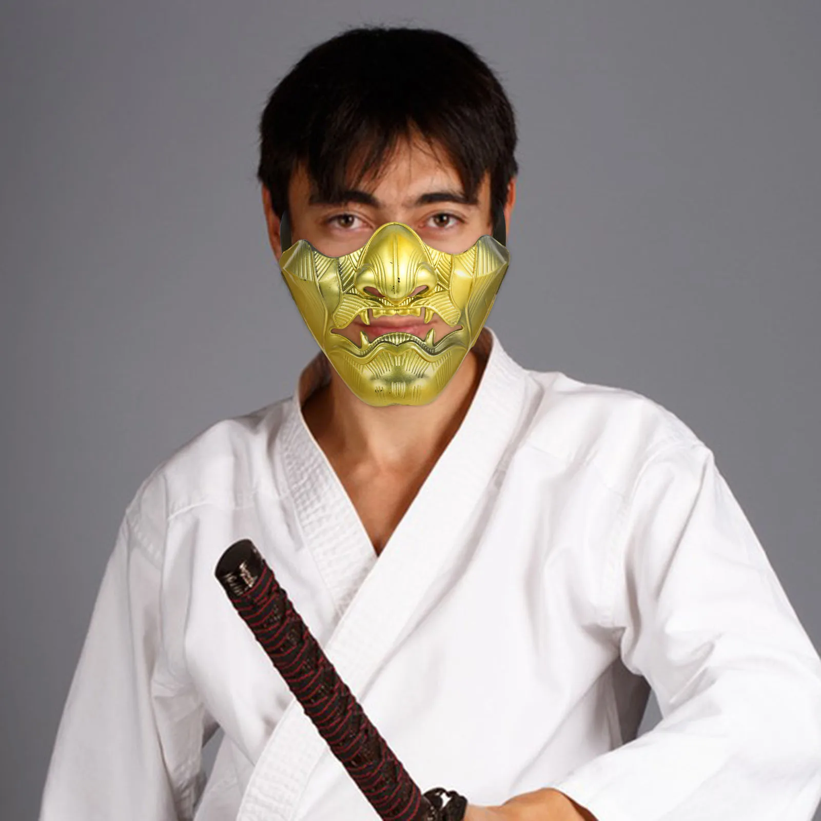 

1pc Plastic Tusk Animals Mask Traditional Japanese Drama Mask Wisdom Mask Halloween Cosplay costume Decorative Props Face Cover