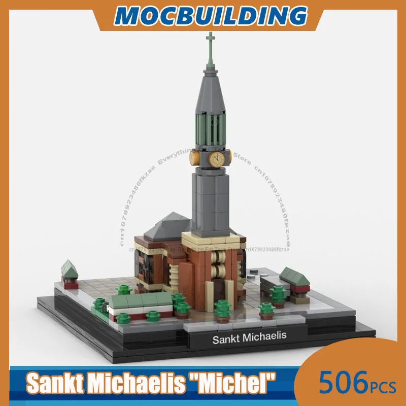 

MOC Building Blocks Sankt Michaelis "Michel" 1:800 Scale Architecture DIY Assemble Bricks Model Creative Xmas Toys Gifts 506PCS