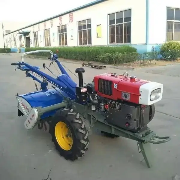 

New 15HP Diesel Cultivator Cultivating Combiner Power Tiller Two Wheel Mini Walking Hand Tractor For Farm Work