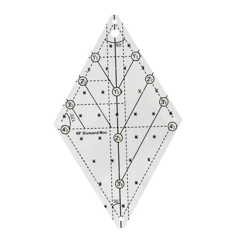 

Acrylic Patchwork Ruler 60 Degree Quilting Template Ruler Quilting Ruler