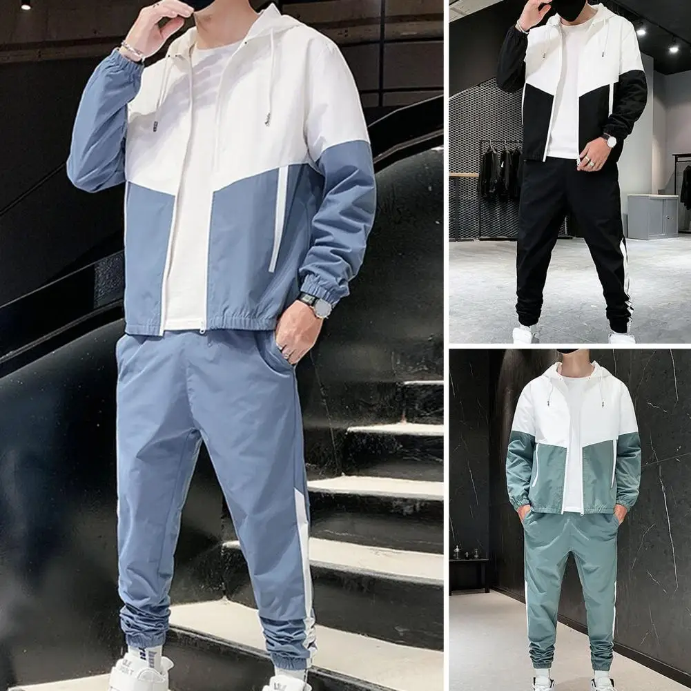 Chándal informal con capucha para hombre, conjunto de 2 piezas, chaquetas y pantalones, traje deportivo para correr, Hip Hop, invierno y otoño