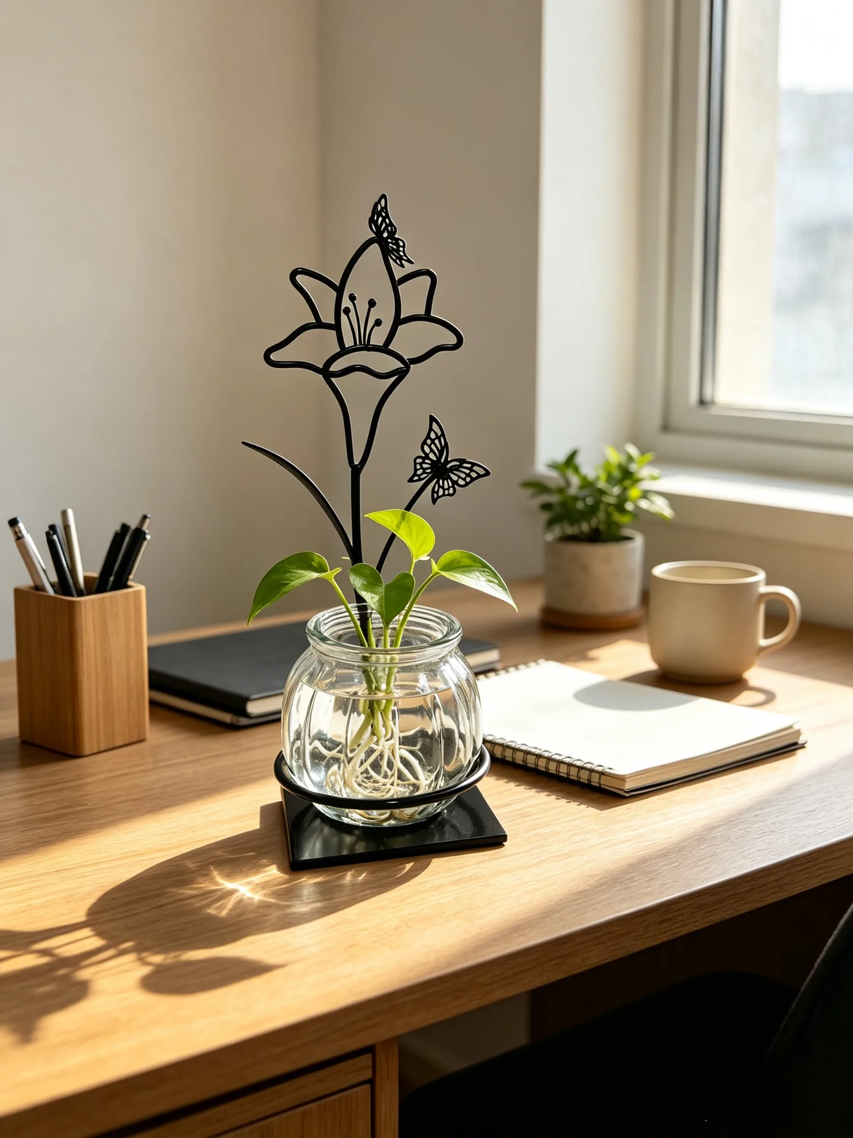 Lily Shaped Hydroponic Plant Vases Creative Glass Flower Pots for Desktop Living Room Dining Table Decorations