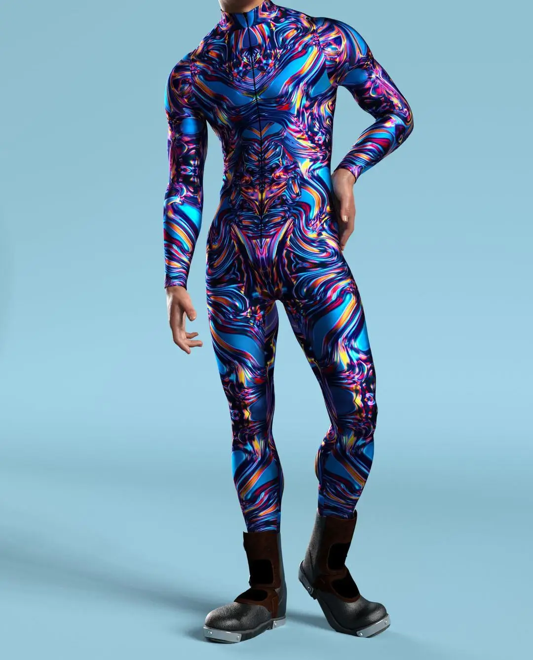 Cooler Rüstungs-Cosplay-Bodysuit Cosplay-Jumpsuit Steampunk-Punk-Kostüm Halloween-Party-Show-Auftritt Herren Zentai-Anzug 2026 – Detail 3