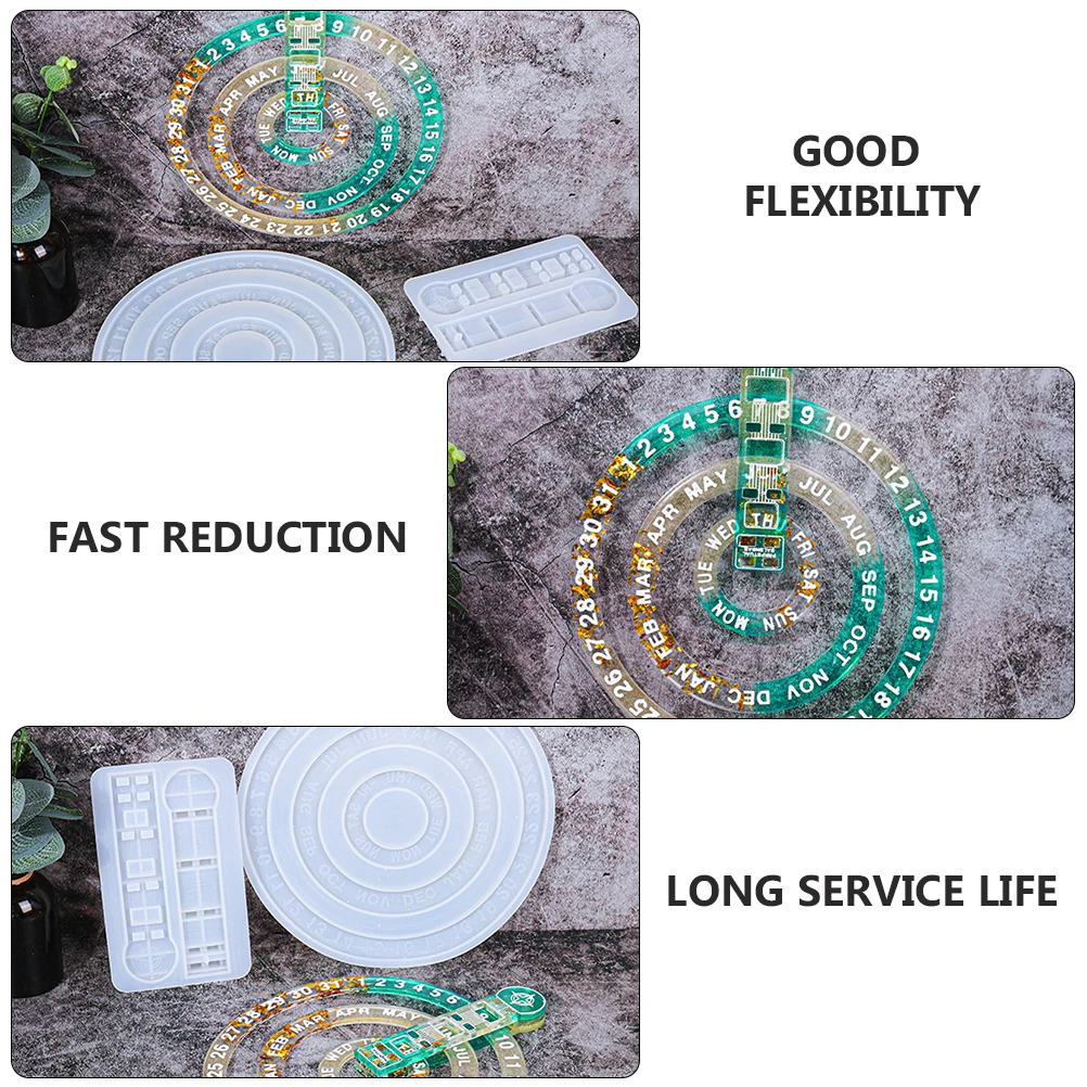 

1 Set Calendar Ornament Mold Silicone Diy Epoxy Resin Mold Lightweight Portable Wall Calendar Making Tool For Beginners Glitter