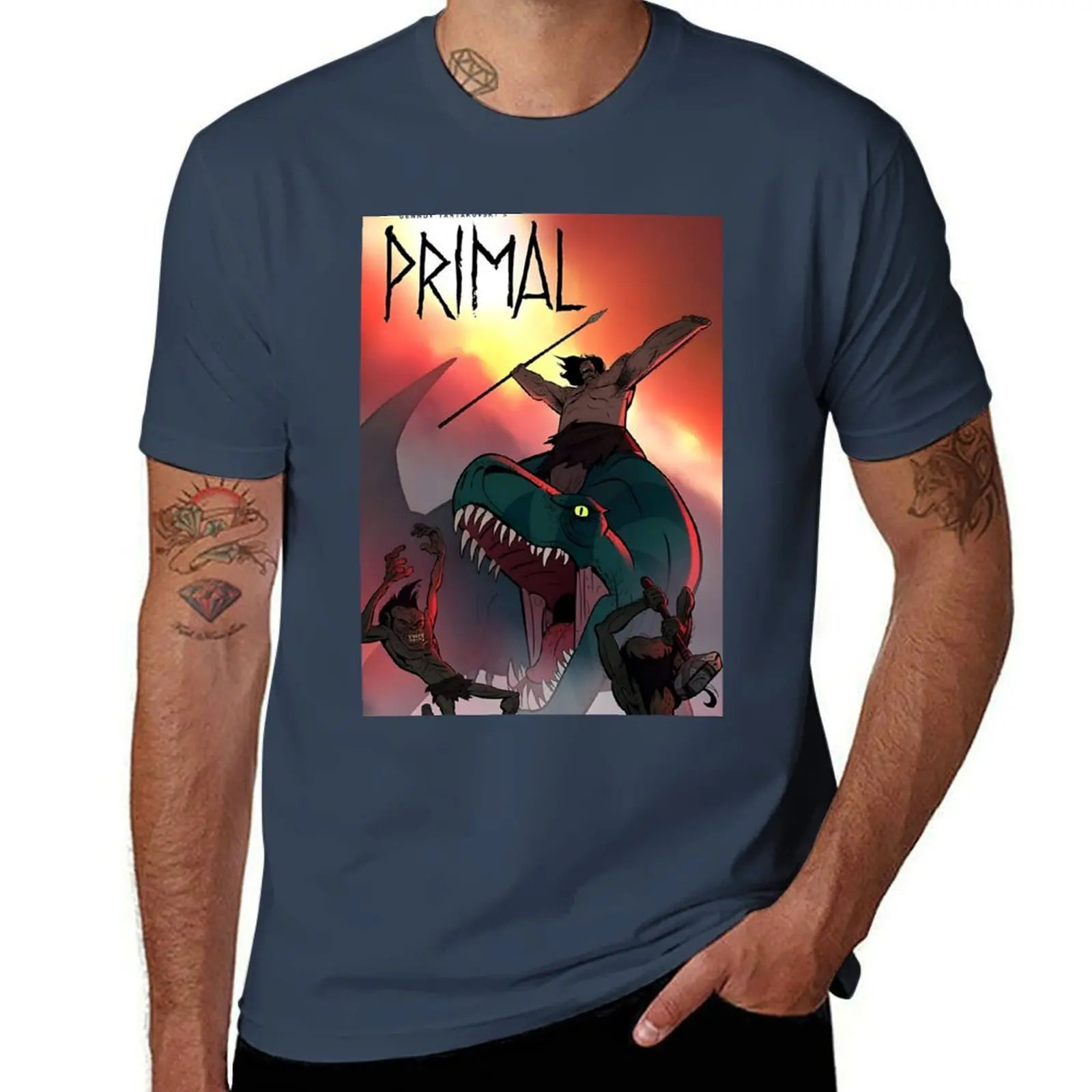 

Crítica de Primal de Genndy Tartakovsky T-Shirt Everyday Wear Basic Short Sleeve Top