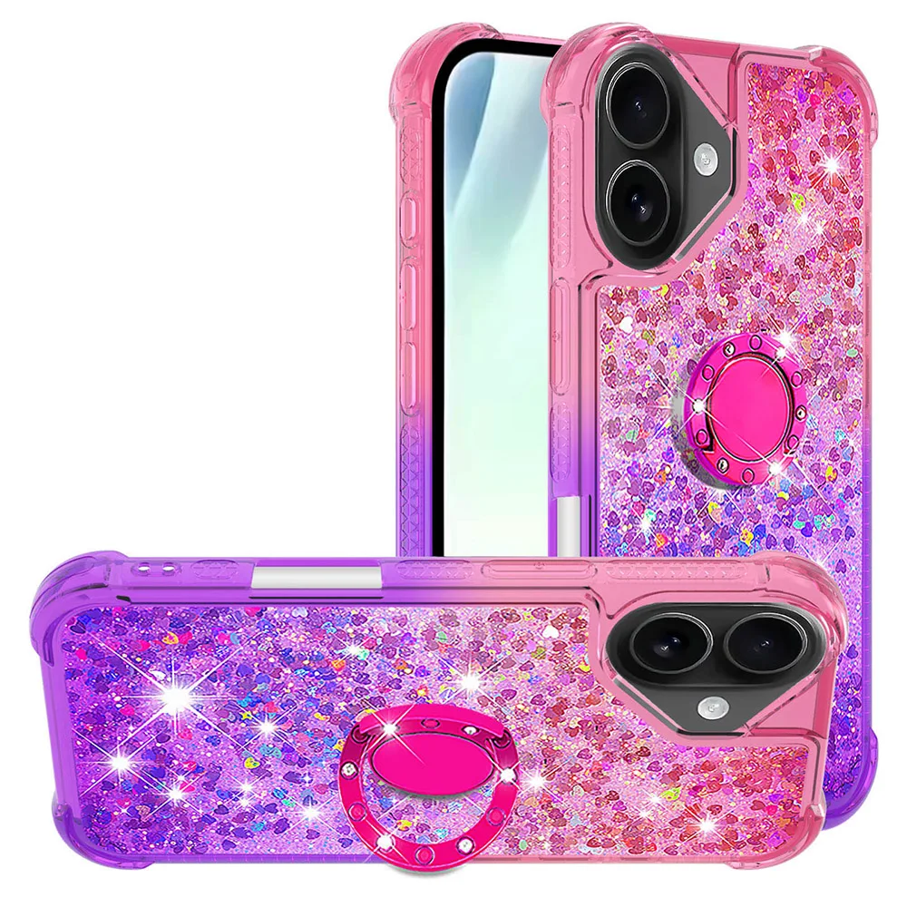 Quicksand Bling Sequins Phone Case For Samsung Galaxy A06 A07 A08 A12 A13 A14 A15 A16 A17 A18 A23 A24 A25 A26 Ring Holder Cover