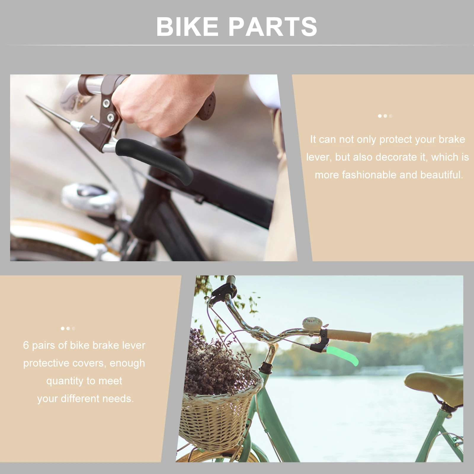 

5 Pairs Handle Protective Covers Silicone Bike Brake Lever Protectors Comfort Grip Covers For Cycling Accessories Bike Parts