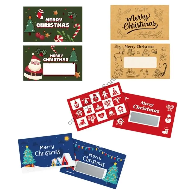

594F 30Pcs Handmade Scratch Off Coupon Cards Christmas Prizes Card for Birthday