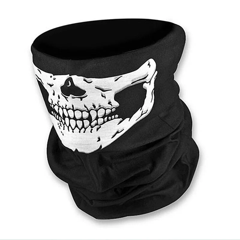 Cycling Face Mask Headwear Halloween Skull Wrap Scarf Warm Washable Headband Breathable Running Bandana Outdoor Sports Equipment