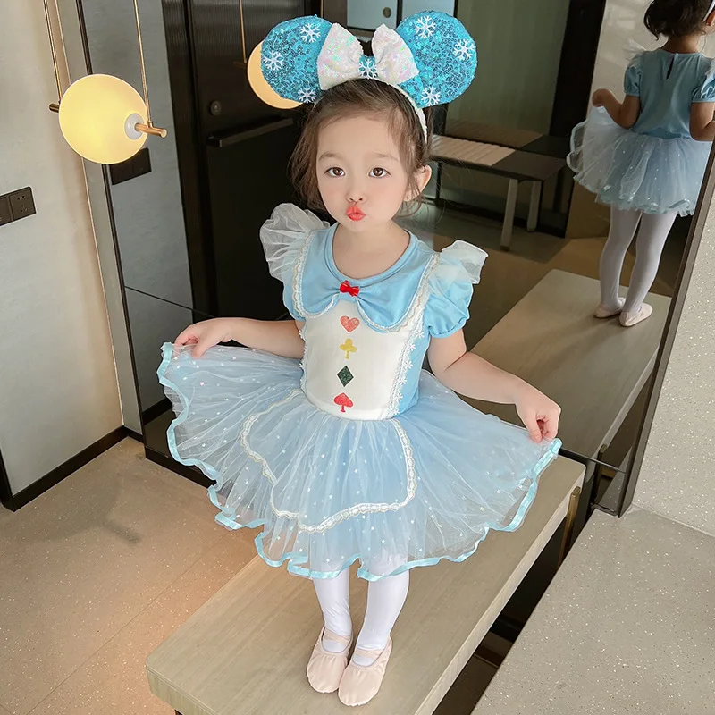 Mädchen Neue Blaue Ballett Kleid Leistung Dancewear Kleiner Schwan Pailletten Ballett Tutu Kostüme Dance Bühne Leistung Kleid Outfits