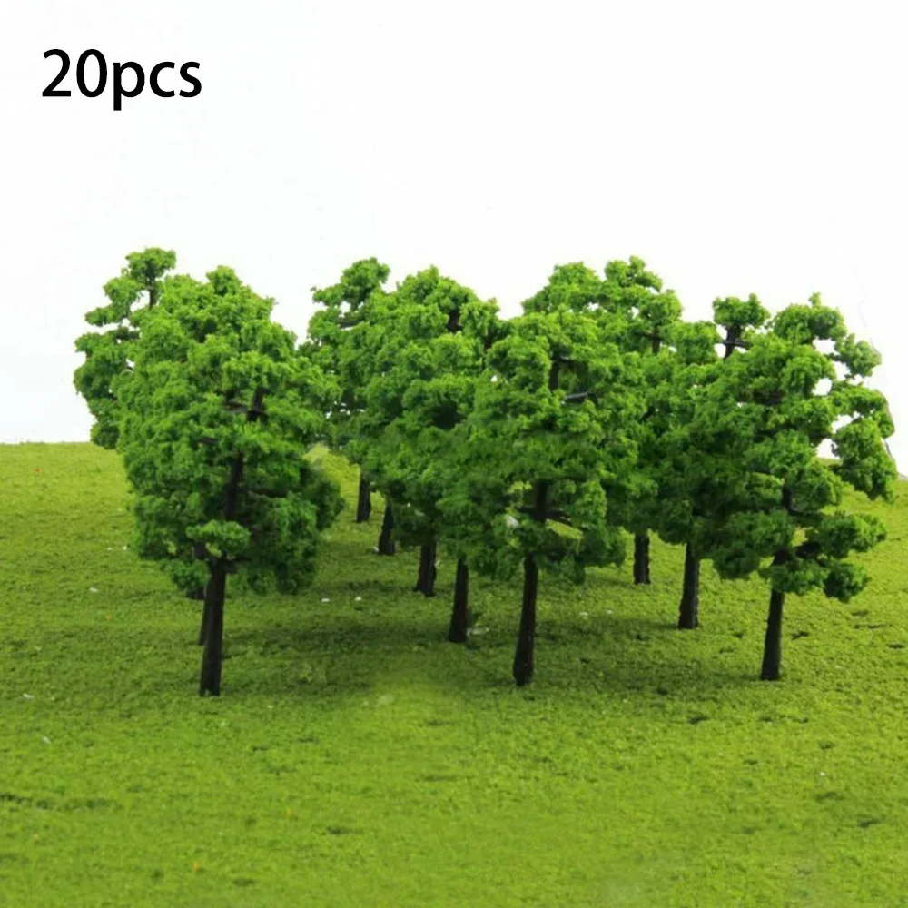 20Pcs Model Trees Train Railroad Micro Landscape Layout Diorama Scale Tree 7cm Decorate Building Model Roadway For Gift Set