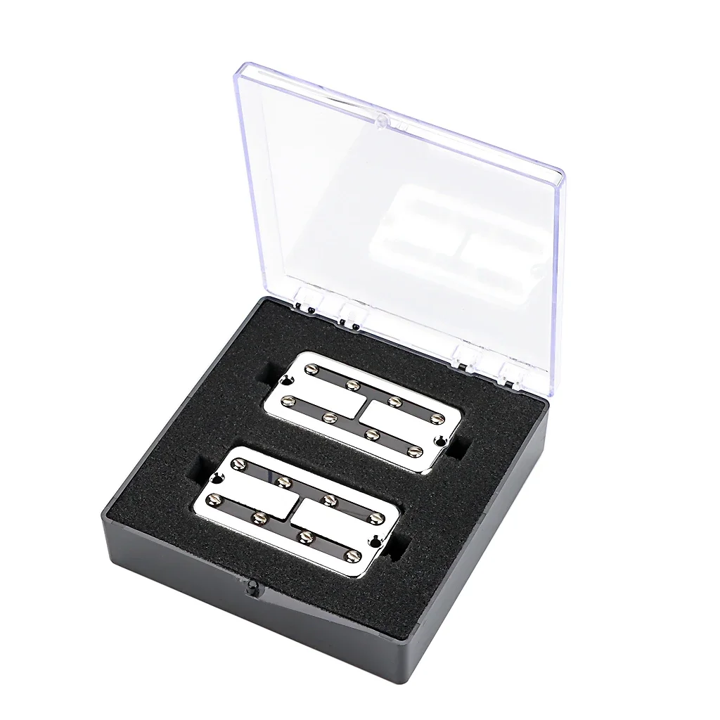 Silver Guitar Pickup Humbucker Pickups Neck Bridge Pickups Set for 4 String Bass Electric Guitar  Alnico 5